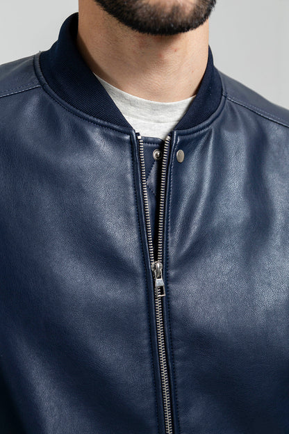 Justin Men's Faux Leather Bomber Jacket