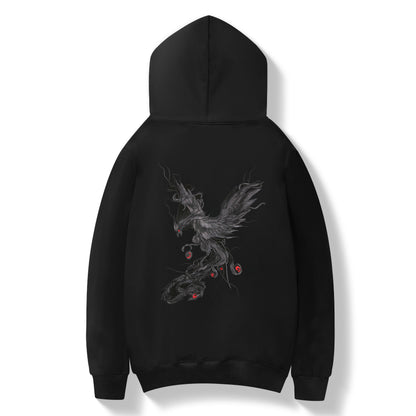 Striking Phoenix Embroidery Hoodie