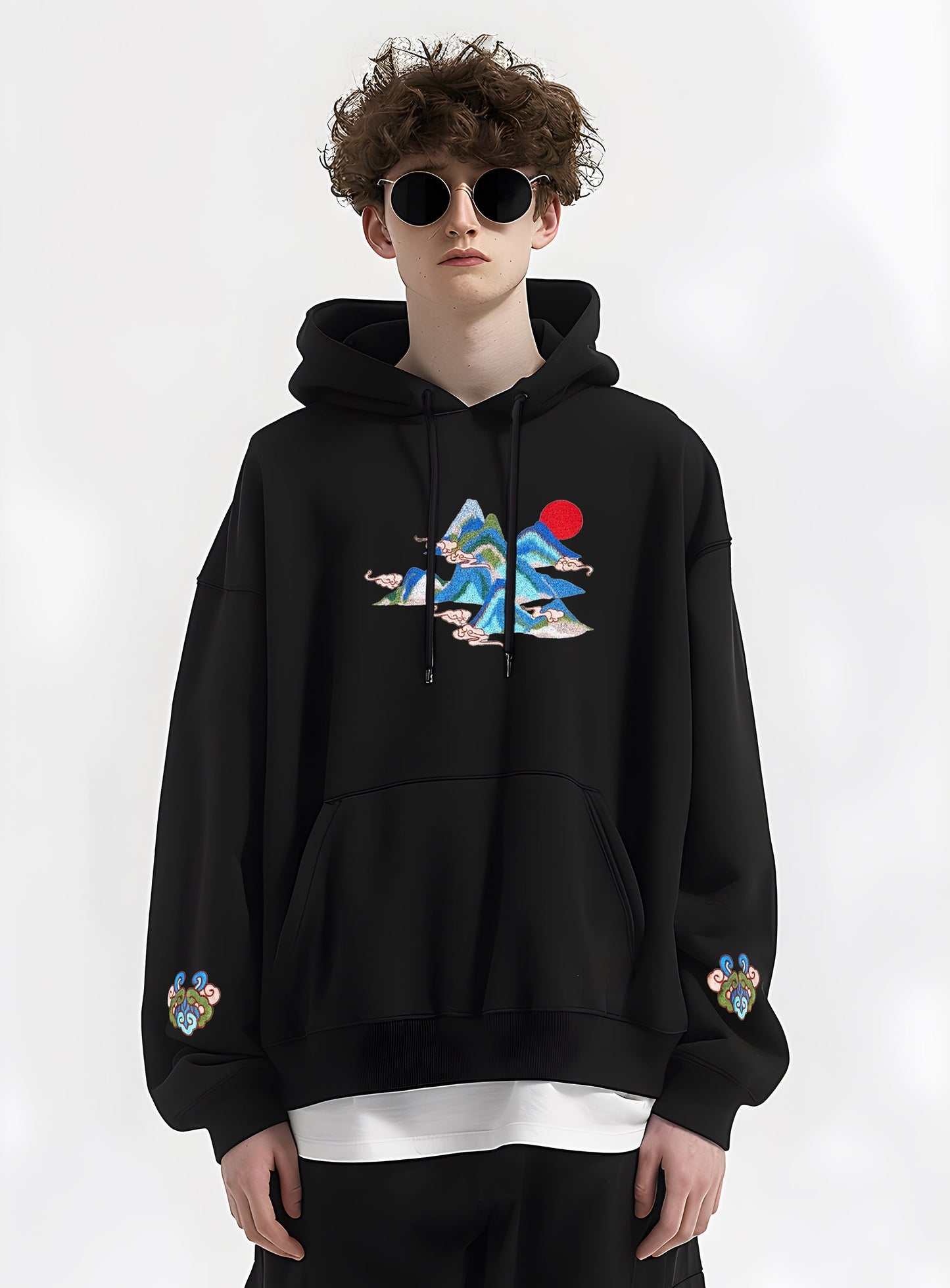 Mountains Embroidery Hoodie