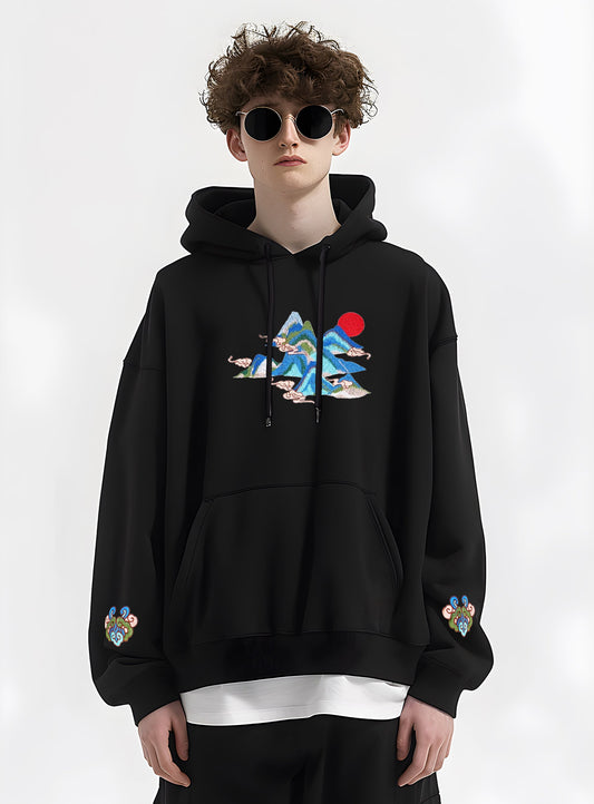 Mountains Embroidery Hoodie
