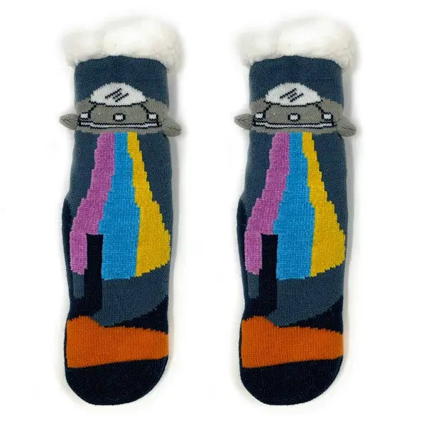 Kids Sherpa Slipper Sock -UFO Real.