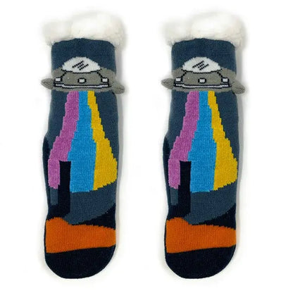 Kids Sherpa Slipper Sock -UFO Real.