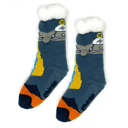 Kids Sherpa Slipper Sock -UFO Real.