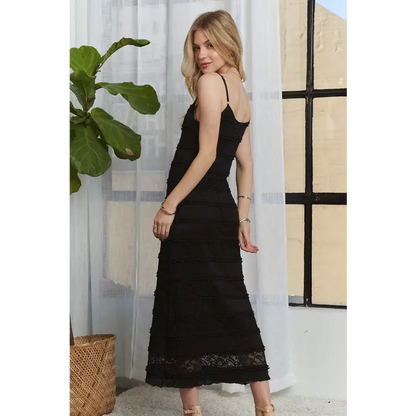 Lace Scoop Neck Midi Cami Dress.