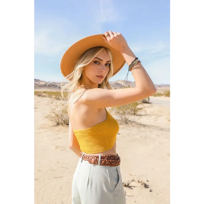 Lace-Up Halter Knit Bralette.