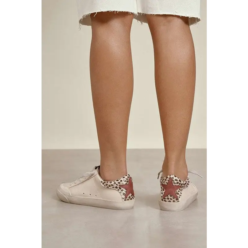 Lace Up Star Sneakers.