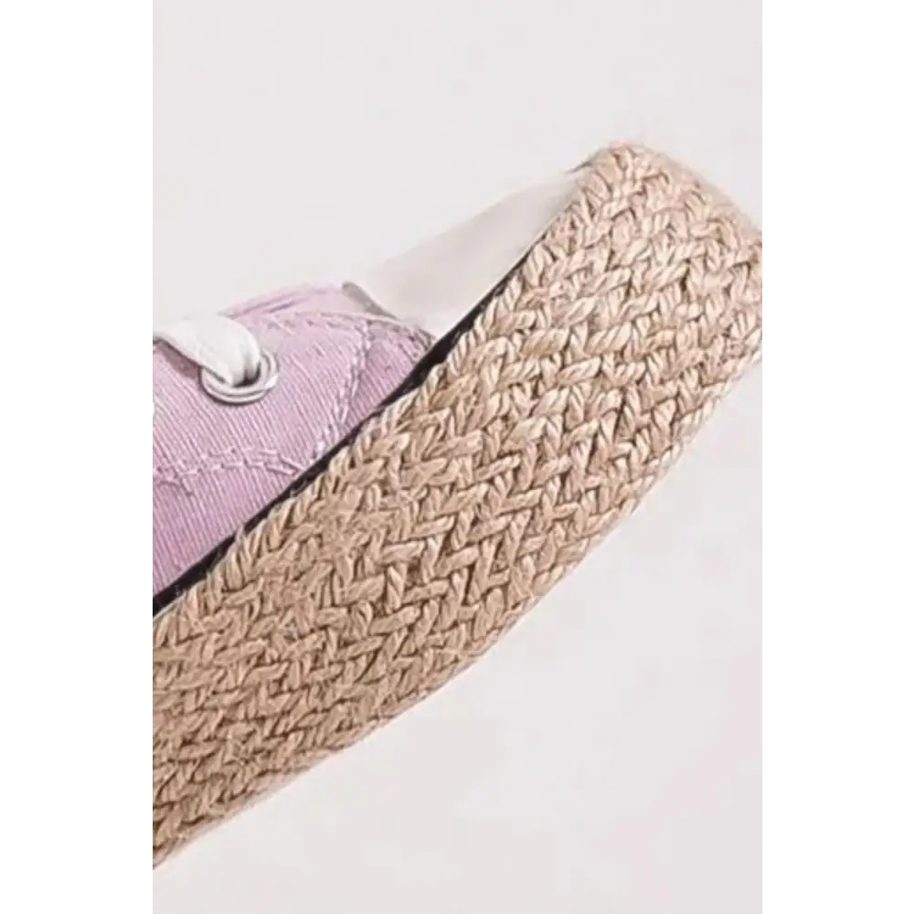 Lace Up Woven Espadrille Sole Sneakers.