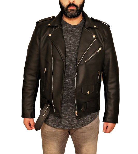 Vegan Black Motorcycle Style Faux Leather Jacket