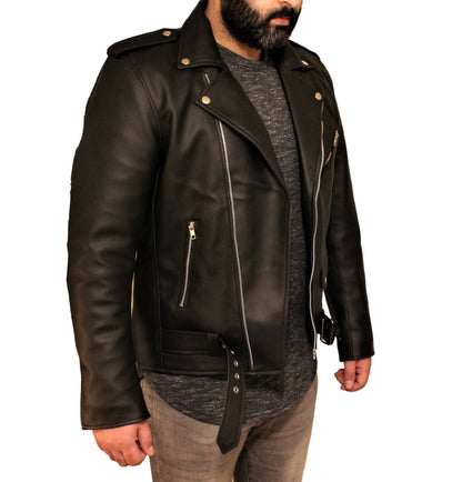 Vegan Black Motorcycle Style Faux Leather Jacket