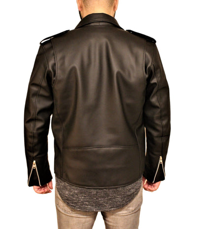 Vegan Black Motorcycle Style Faux Leather Jacket