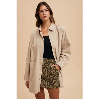 Leopard Denim Mini Skirt.