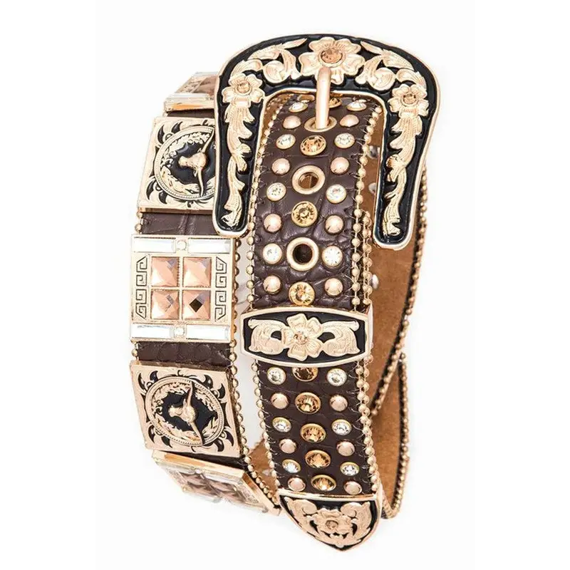 Long Horn Concho Crystal Western Belt.