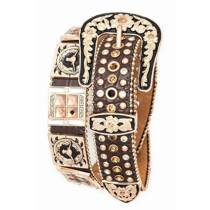 Long Horn Concho Crystal Western Belt.