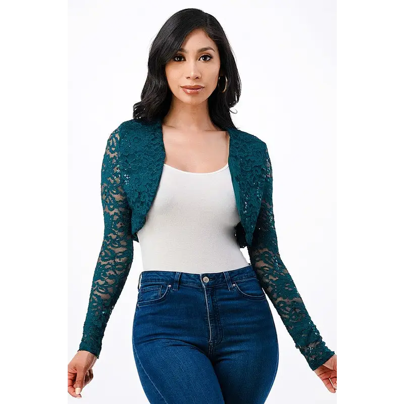 Long Sleeve Evening Lace Bolero.