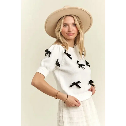 Lovely Bow Sweater Top.
