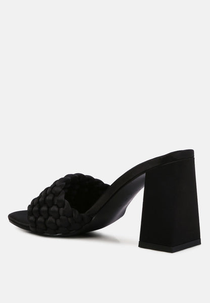 Lust Look Braided Satin Block Sandals