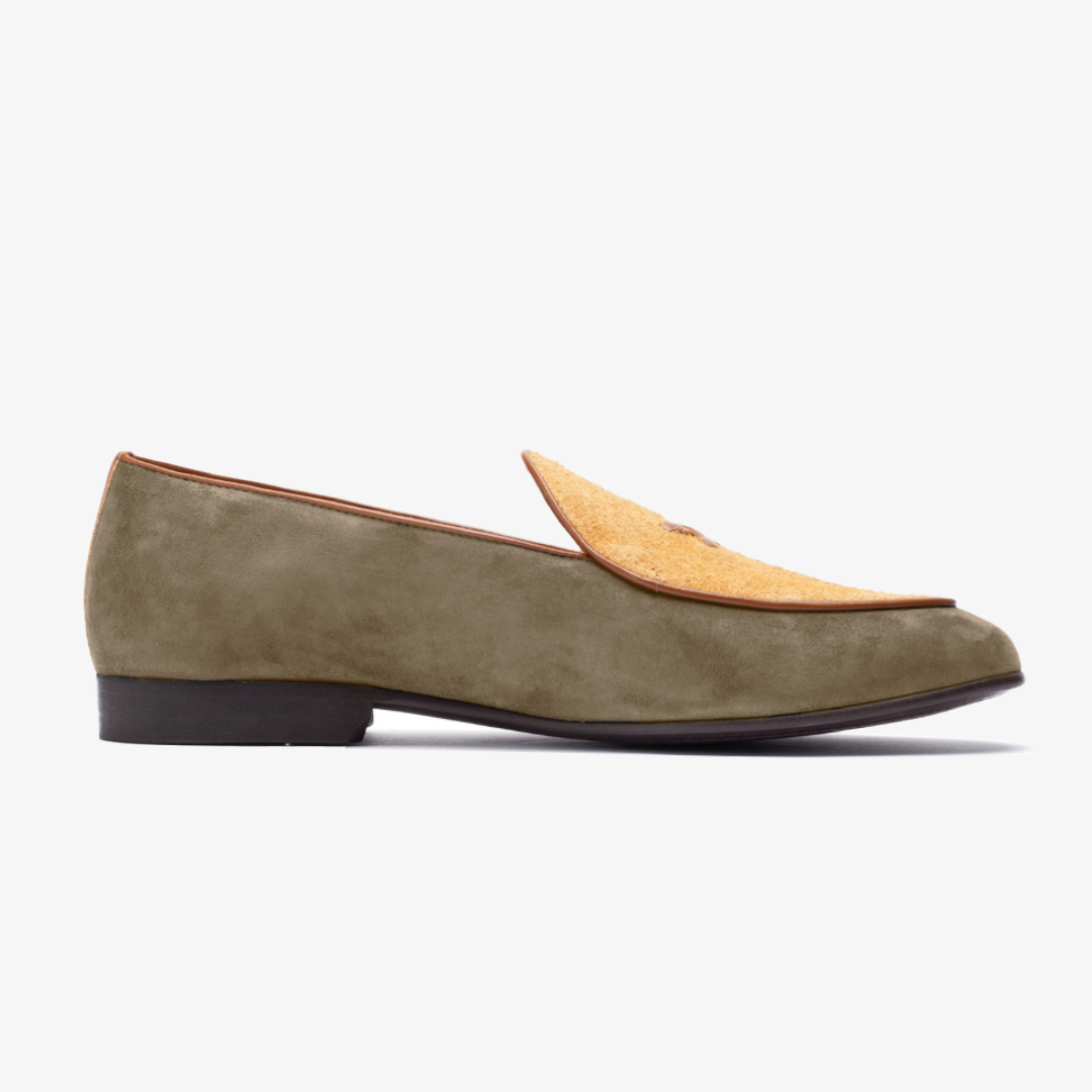 Men's Olive Textured Tan Milano Loafer