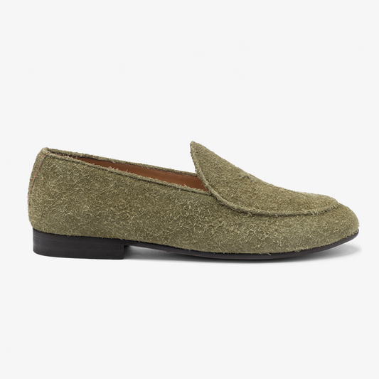 Men's Olive Textured Suede Milano Loafer