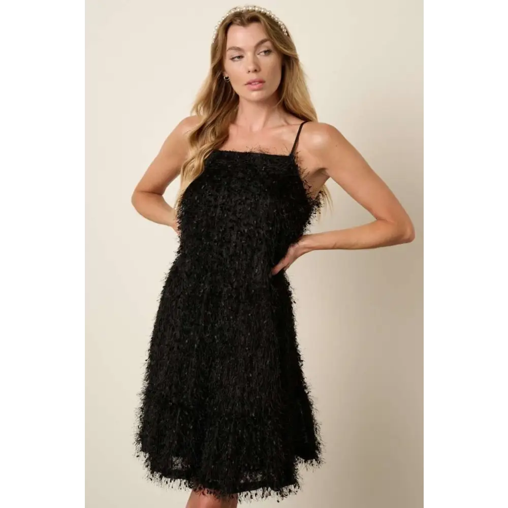 Mittoshop Feather Ruffle Hem Mini Cami Dress.
