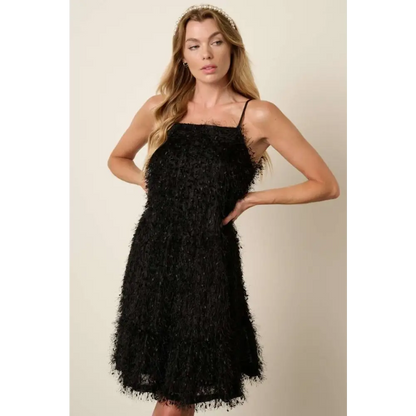 Mittoshop Feather Ruffle Hem Mini Cami Dress.