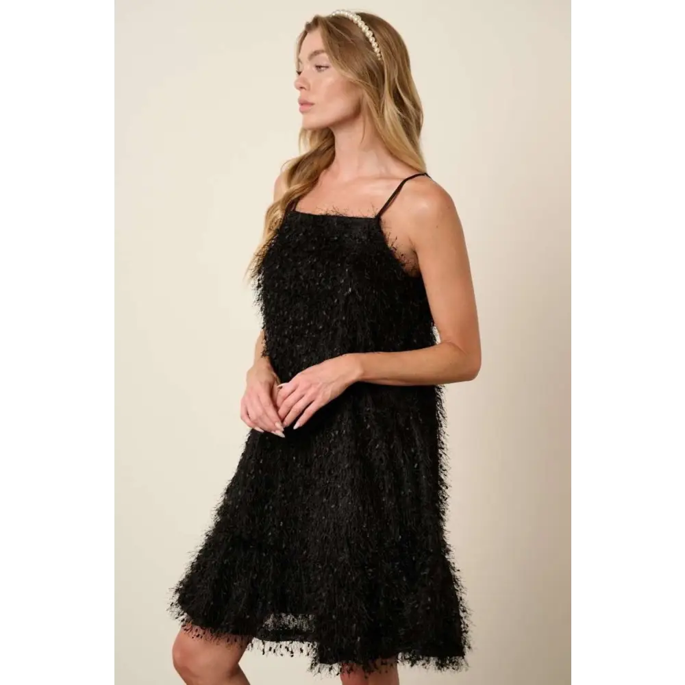 Mittoshop Feather Ruffle Hem Mini Cami Dress.