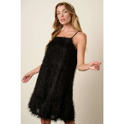 Mittoshop Feather Ruffle Hem Mini Cami Dress.