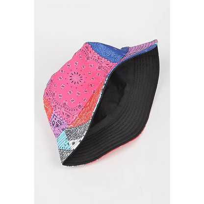 Mix Print Bandana Reversible Bucket Hat.