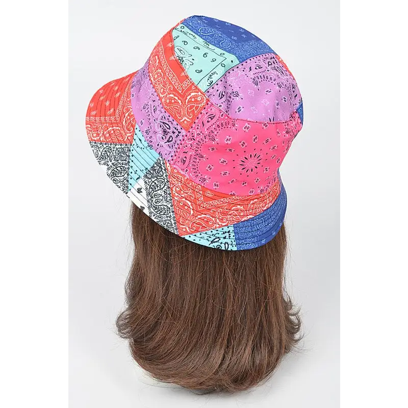 Mix Print Bandana Reversible Bucket Hat.