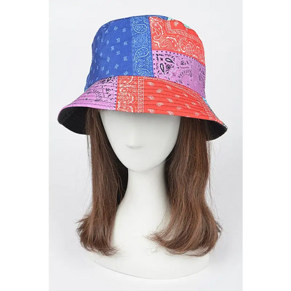 Mix Print Bandana Reversible Bucket Hat.