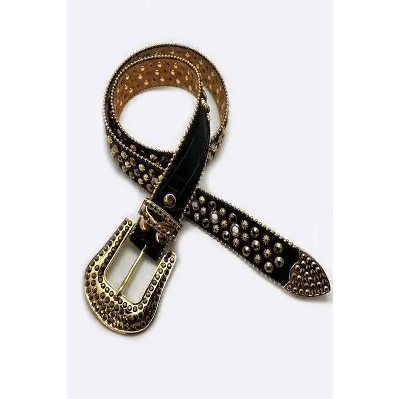 Mix Studs Crystal Western Belt.