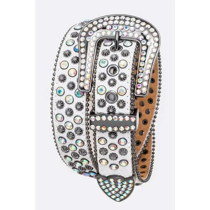 Mix Studs Crystal Western Belt.