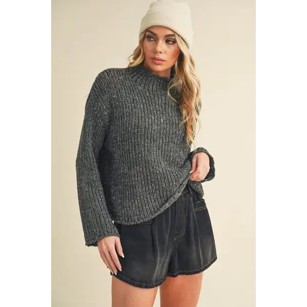 Mock Neck Long Sleeve Sweater.