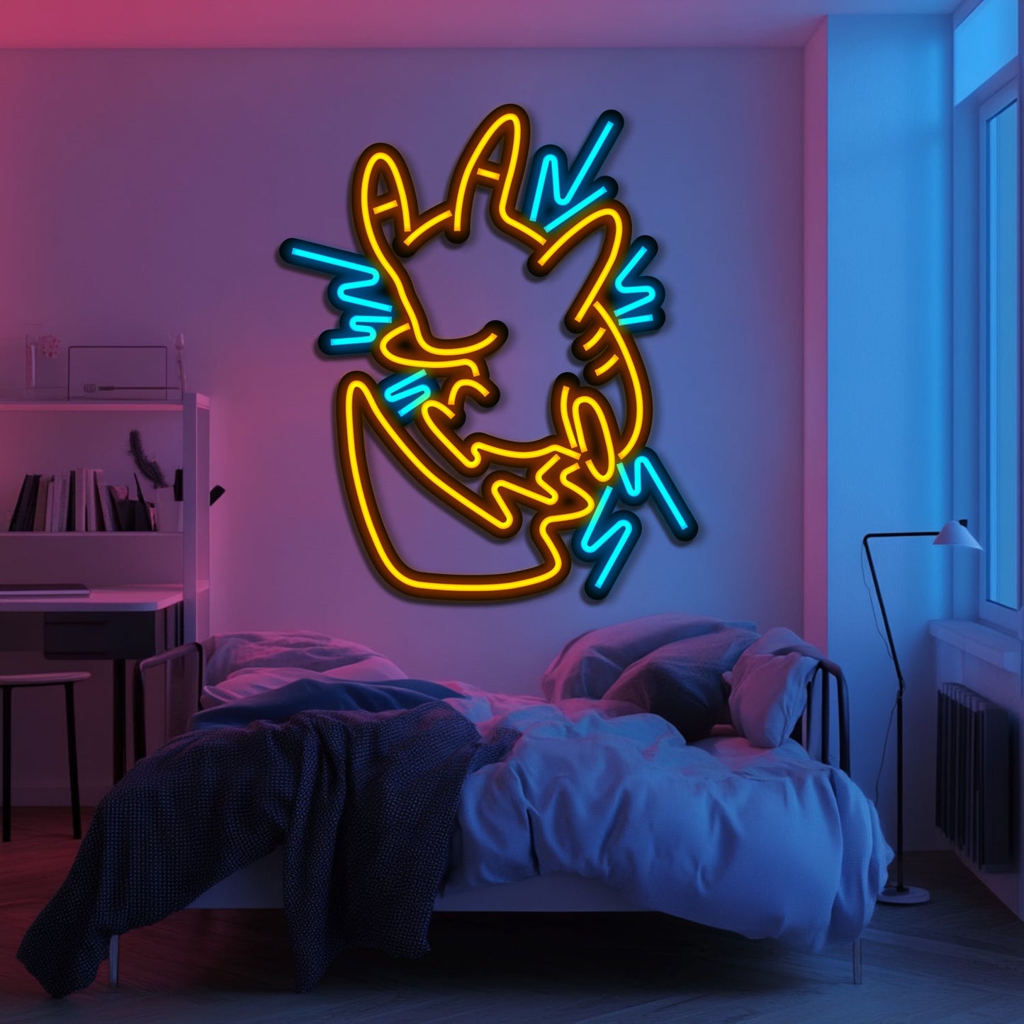 Pikachu Metal Neon Wall Art