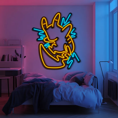 Pikachu Metal Neon Wall Art