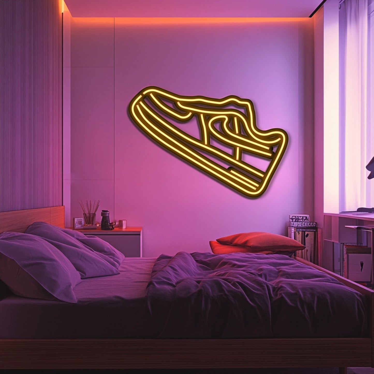 Sneaker Metal Neon Wall Art