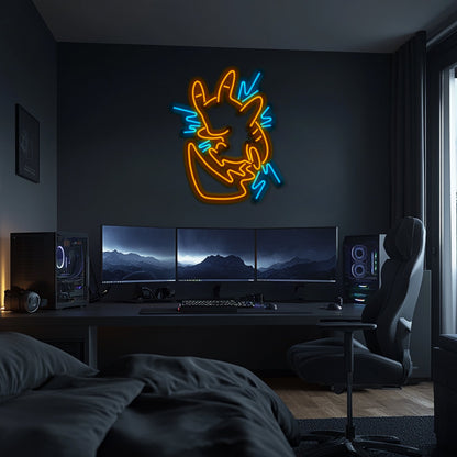 Pikachu Metal Neon Wall Art