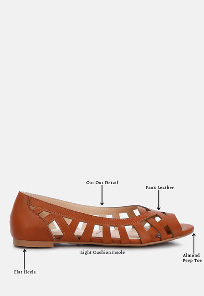 Moira Woven Peep Toe Flats