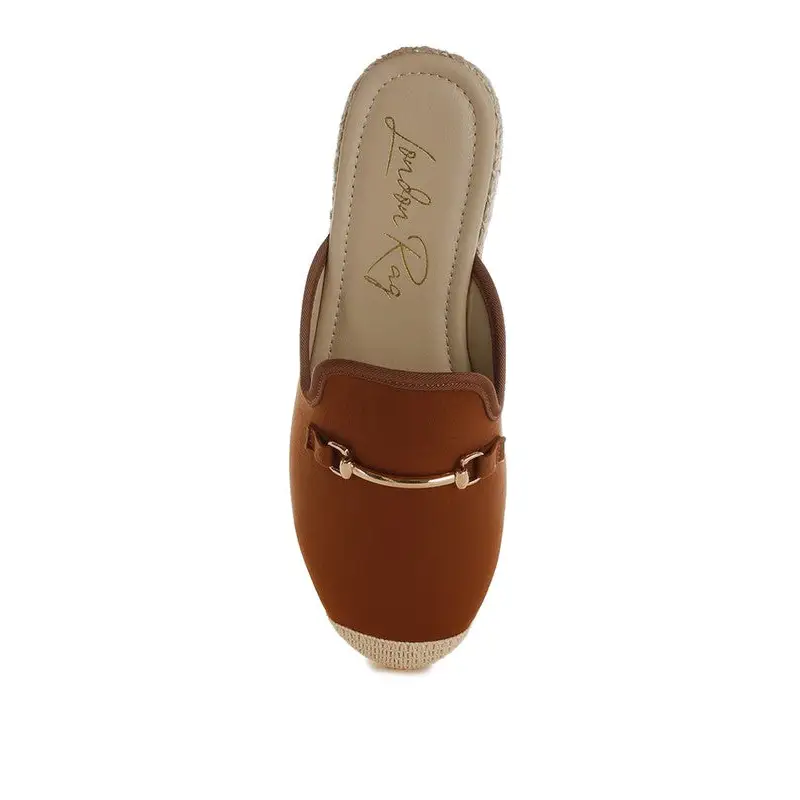 Nazaya Horsebit Detail Espadrilles Mules.