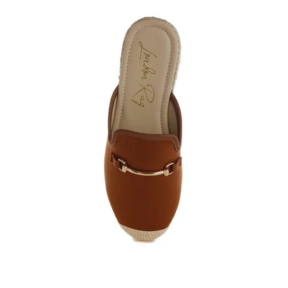 Nazaya Horsebit Detail Espadrilles Mules.