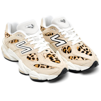 New Balance 9060 Tan Leopard Print White