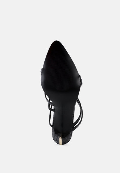 New Affair Croc Strappy High Heel Sandals