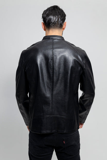 Oliver Men's Perforated Faux Leather Jacket