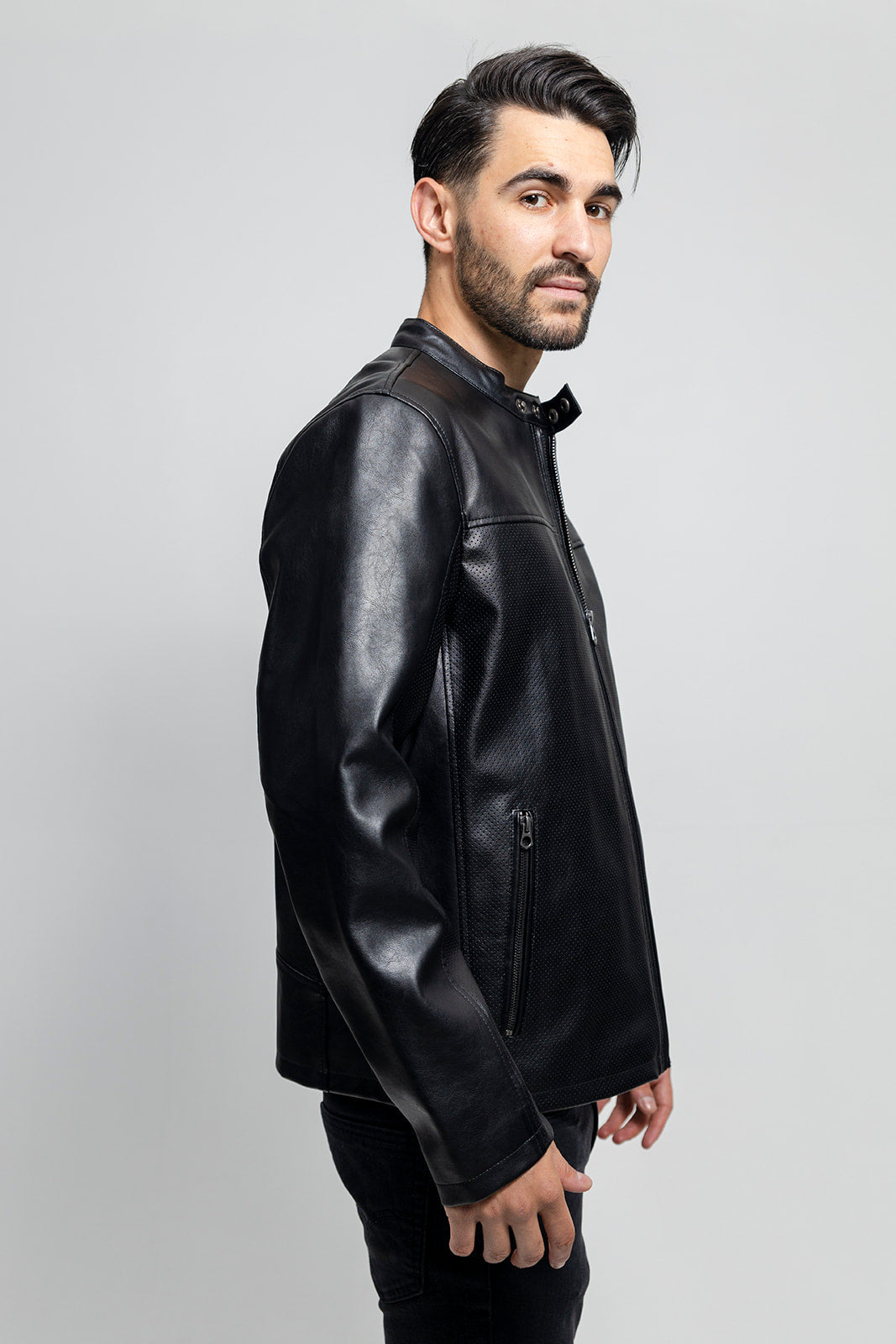 Oliver Men's Perforated Faux Leather Jacket