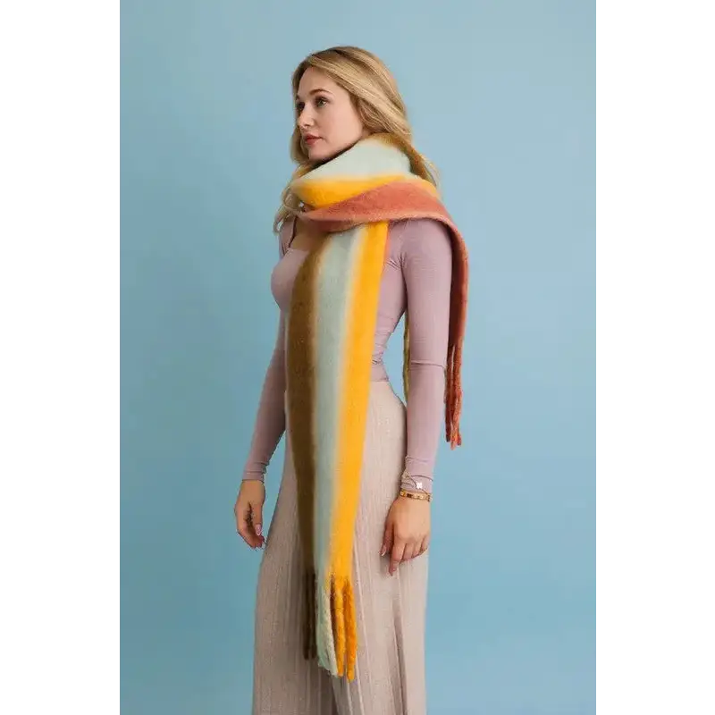 Ombre Dream Luxe Fringe Blanket Scarf.