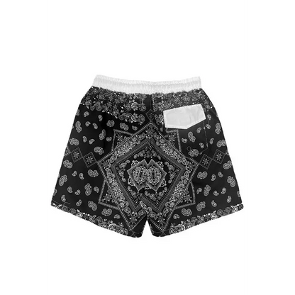 Paisley Bandana Print Swim Trunks Board Shorts.