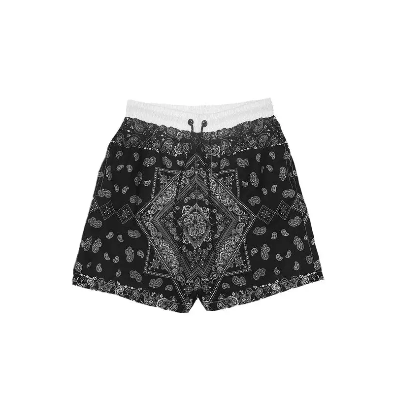 Paisley Bandana Print Swim Trunks Board Shorts.