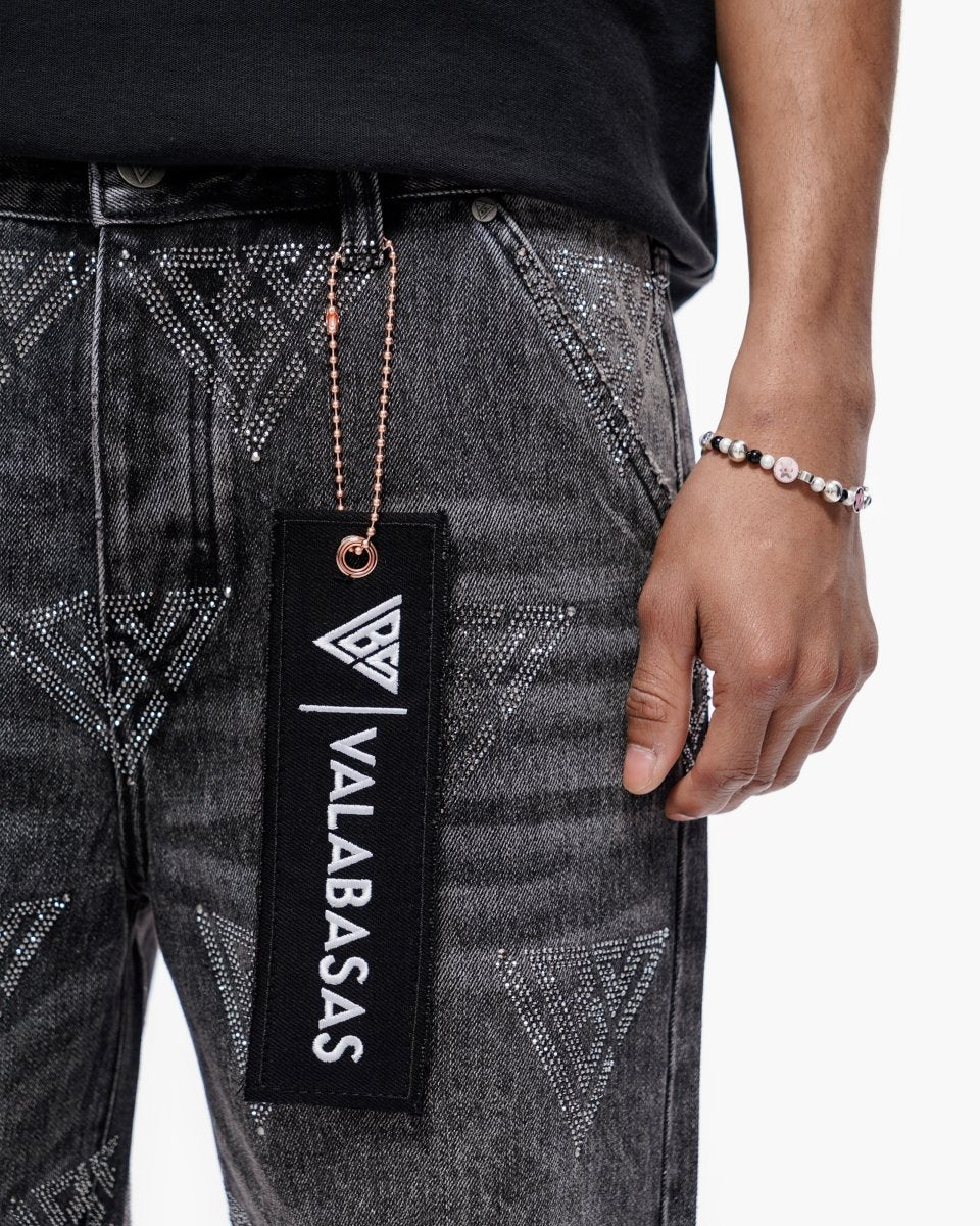 Palace Rhinestone Shorts | Grey Wash