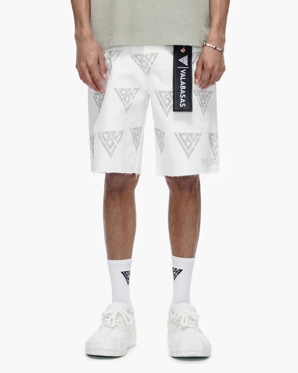 Palace Rhinestone Shorts | White
