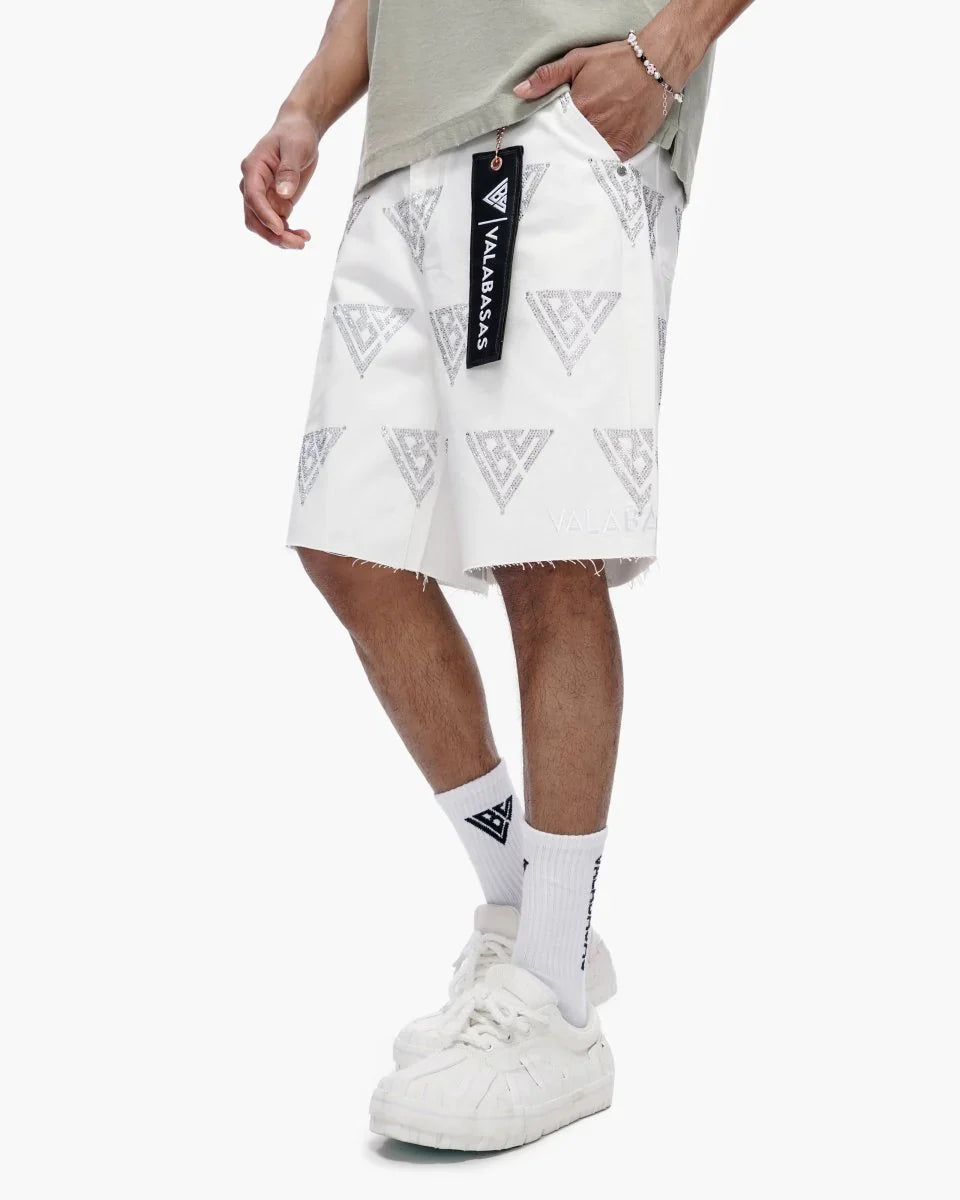 Palace Rhinestone Shorts | White