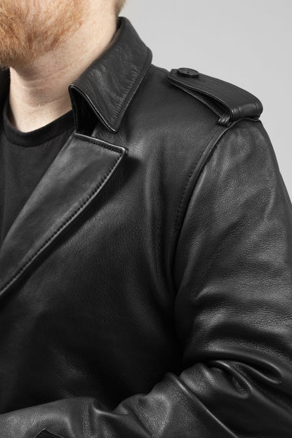 Parker Men's Leather Overcoat